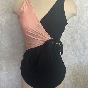 Pink and Black maternity One-Piece Swimsuit